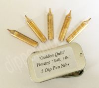 BAK-FIN Golden Quill 5 Nibs in storage tin