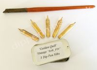 BAK-FIN Golden Quill 5 Nibs in tin and Handle Set