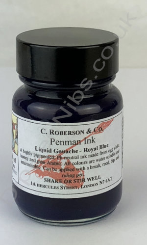 Roberson's Penman Liquid Gouache Ink Royal Blue 30ml