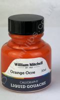 William Mitchell Calligraphers Liquid Gouache Ink - Orange Ochre 30ml