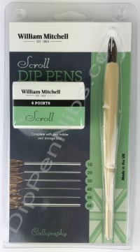 Scroll Nib Set of 6 nibs and Holder by William Mitchell